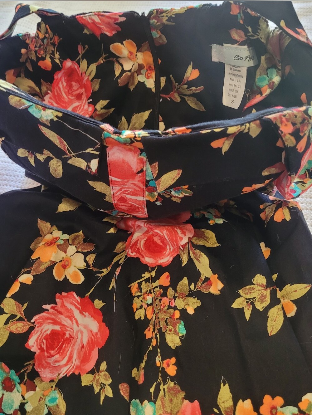 Eva Rose Made in USA Swing Dress, chic retro silhouette, stretch cotton, Size S - Picture 7 of 7
